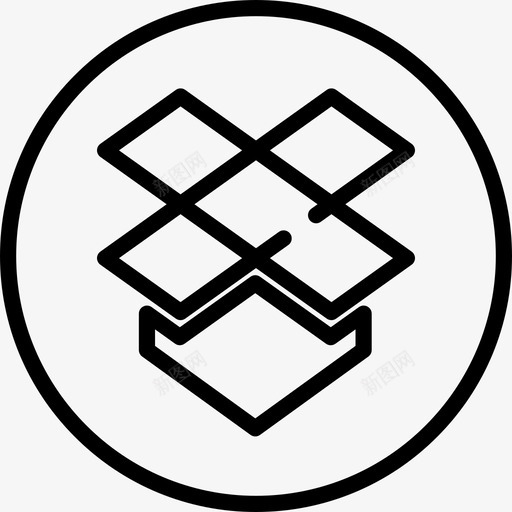 Dropbox社交媒体24线性图标svg_新图网 https://ixintu.com Dropbox 社交媒体24 线性