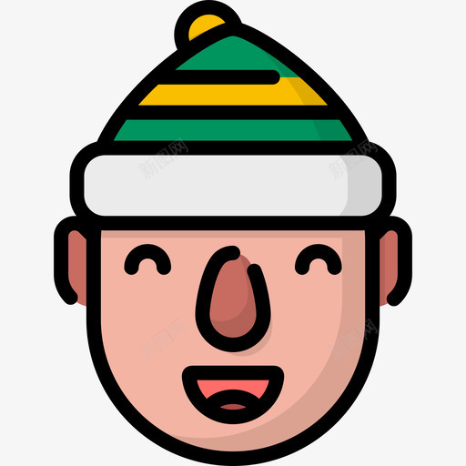 精灵圣诞26线性颜色图标svg_新图网 https://ixintu.com 圣诞26 精灵 线性颜色