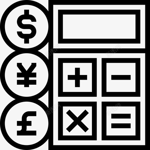 计算器办公元素5线性图标svg_新图网 https://ixintu.com 办公元素5 线性 计算器