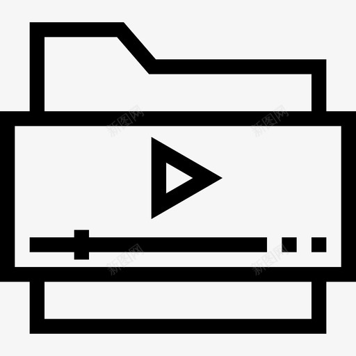 视频播放器网页开发6线性图标svg_新图网 https://ixintu.com 线性 网页设计开发6 视频播放器