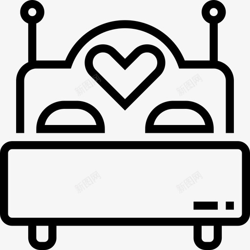 床婚礼元素直系图标svg_新图网 https://ixintu.com 婚礼元素 床 直系