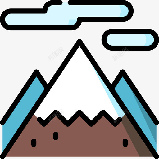山脉风景19线条色彩图标svg_新图网 https://ixintu.com 山脉 线条色彩 风景19