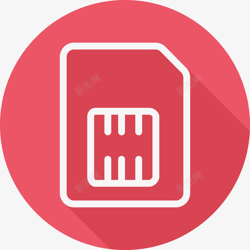 Sim卡通信和网络2扁平圆形图标svg_新图网 https://ixintu.com Sim卡 扁平圆形 通信和网络2