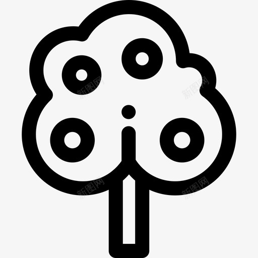 果树春季10线形图标svg_新图网 https://ixintu.com 春季10 果树 线形