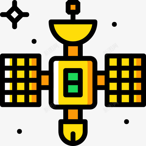 卫星太空13黄色图标svg_新图网 https://ixintu.com 卫星 太空13 黄色