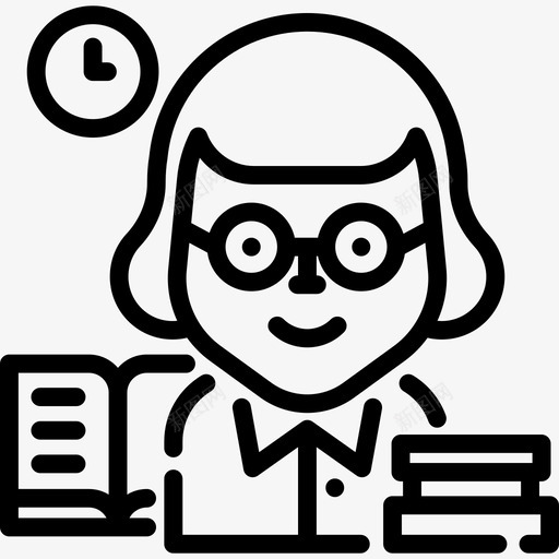 图书管理员工作和职业直系图标svg_新图网 https://ixintu.com 图书管理员 工作和职业 直系