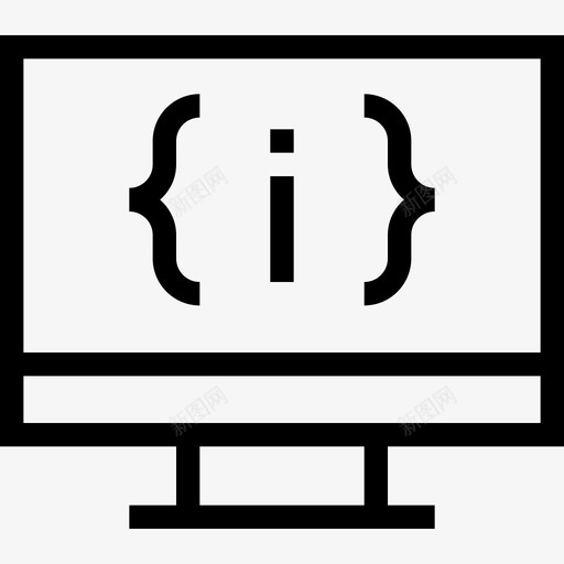 监视器网页开发6线性图标svg_新图网 https://ixintu.com 监视器 线性 网页设计开发6