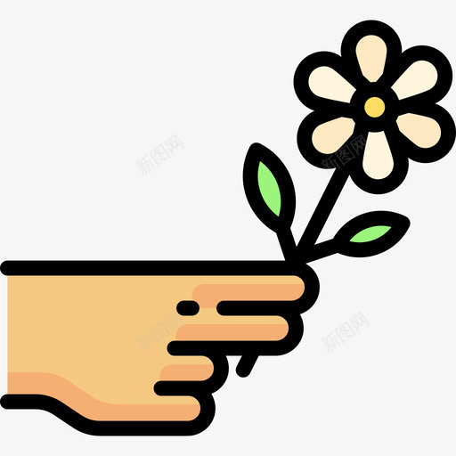 花嬉皮士2线形颜色图标svg_新图网 https://ixintu.com 嬉皮士2 线形颜色 花