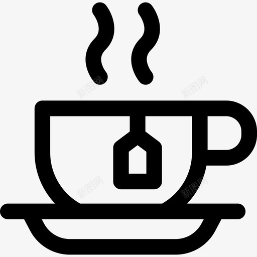 茶杯咖啡厅14号直线型图标svg_新图网 https://ixintu.com 咖啡厅14号 直线型 茶杯
