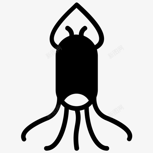 鱿鱼动物卡通动物图标svg_新图网 https://ixintu.com 动物 卡通动物 海洋生物 海鲜 章鱼字形图标 贝类 鱼 鱿鱼 龙虾