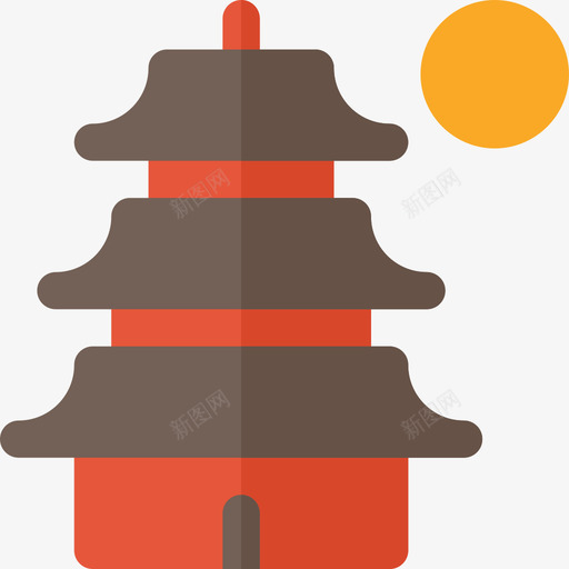 宝塔日本9号扁平图标svg_新图网 https://ixintu.com 宝塔 扁平 日本9号