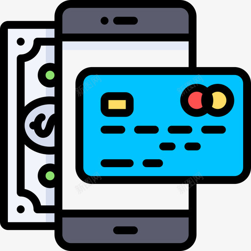 智能手机金融11线性颜色图标svg_新图网 https://ixintu.com 智能手机 线性颜色 金融11