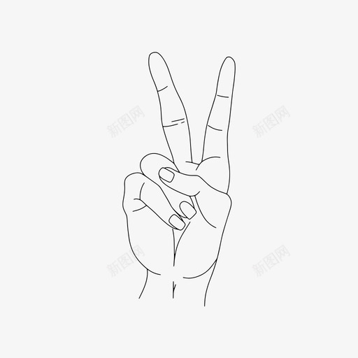 手绘数字手语图标svg_新图网 https://ixintu.com 手绘 手语 数字