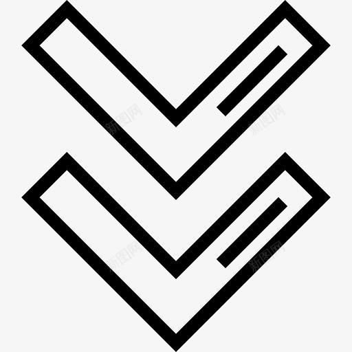 V形箭头12直线图标svg_新图网 https://ixintu.com V形 直线 箭头12