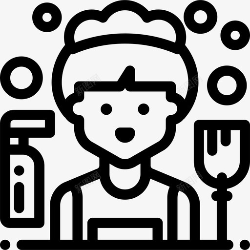 女佣职业和工作5直系图标svg_新图网 https://ixintu.com 女佣 直系 职业和工作5