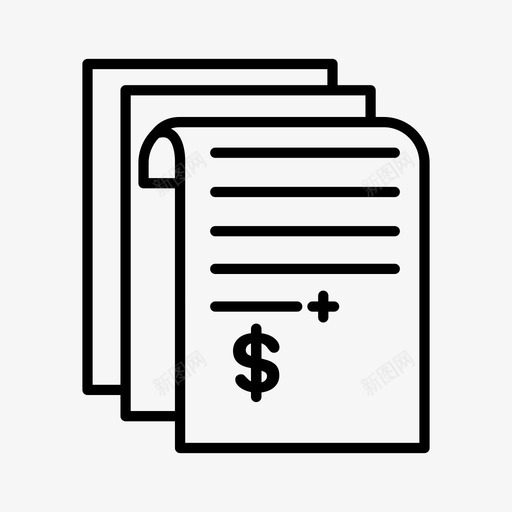 票据发票纸张图标svg_新图网 https://ixintu.com 发票 应付 应收 票据 纸张 网上银行概要