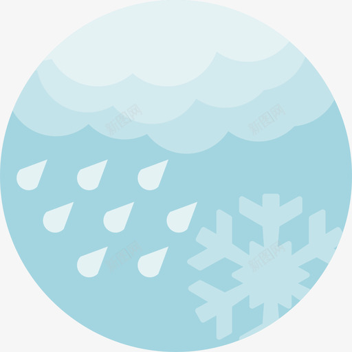 下雪天气32圆形平坦图标svg_新图网 https://ixintu.com 下雪 圆形平坦 天气32