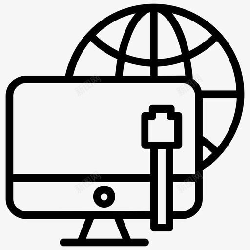互联网连接宽带互联网接入图标svg_新图网 https://ixintu.com 互联网信号 互联网接入 互联网连接 宽带 无线互联网 社交媒体线路图标