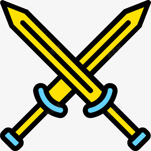 剑中世纪4黄色图标svg_新图网 https://ixintu.com 中世纪4 剑 黄色