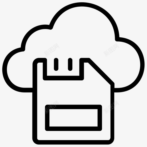 云存储存储卡微芯片图标svg_新图网 https://ixintu.com sd卡 云存储 在线存储 存储卡 微芯片 数据组织线图标