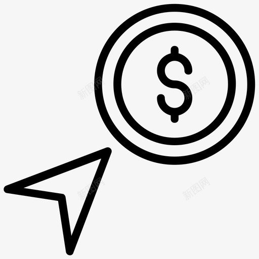 按点击付费金融营销在线推广图标svg_新图网 https://ixintu.com ppc 付费广告 付费搜索 在线推广 按点击付费 营销策略线图标 金融营销