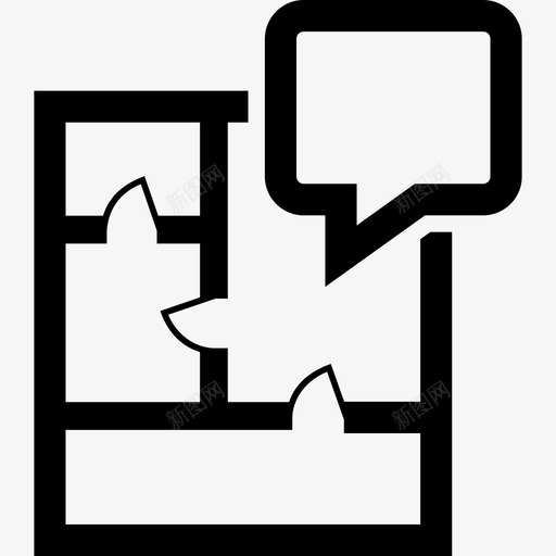 平面图面积蓝图图标svg_新图网 https://ixintu.com 尺寸 平面图 房地产轮廓 房屋 蓝图 面积