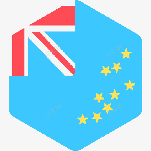 图瓦卢国际旗帜2六边形图标svg_新图网 https://ixintu.com 六边形 国际旗帜2 图瓦卢