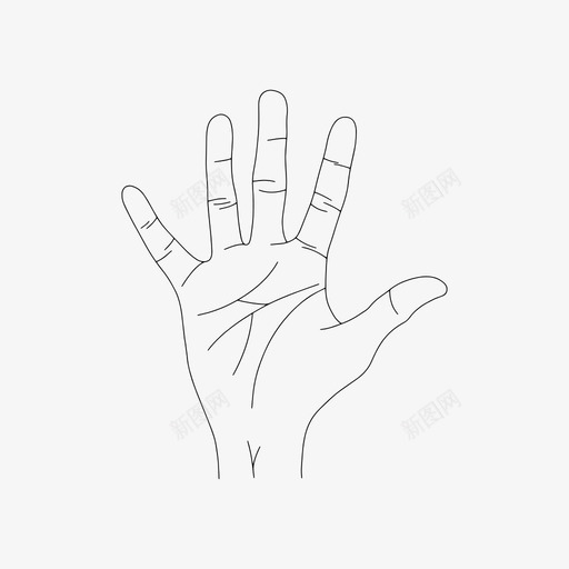 手绘数字手语图标svg_新图网 https://ixintu.com 手绘 手语 数字