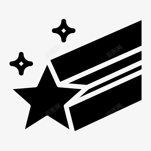 流星天文学眨眼图标svg_新图网 https://ixintu.com 圣诞实心 天文学 流星 眨眼