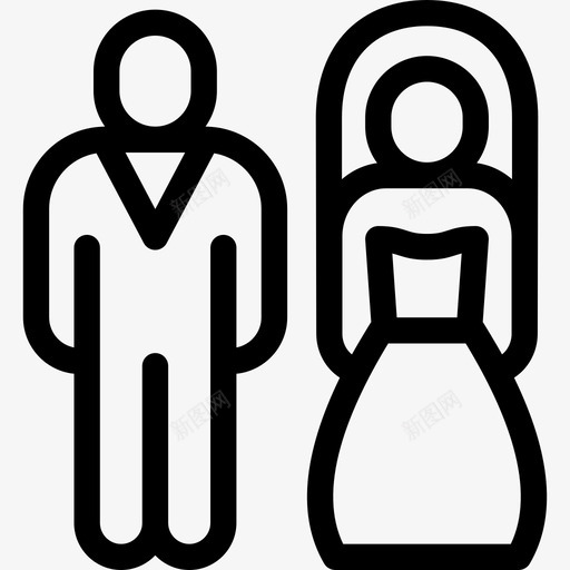 婚礼假日2直系图标svg_新图网 https://ixintu.com 假日2 婚礼 直系