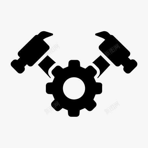 锤子工具劳工标志图标svg_新图网 https://ixintu.com 劳工标志 工具 锤子