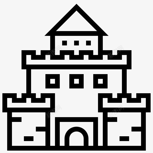 城堡建筑王国图标svg_新图网 https://ixintu.com 城堡 塔楼 建筑 王国 维京线