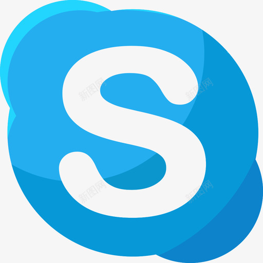 Skype社交媒体13扁平图标svg_新图网 https://ixintu.com Skype 扁平 社交媒体13
