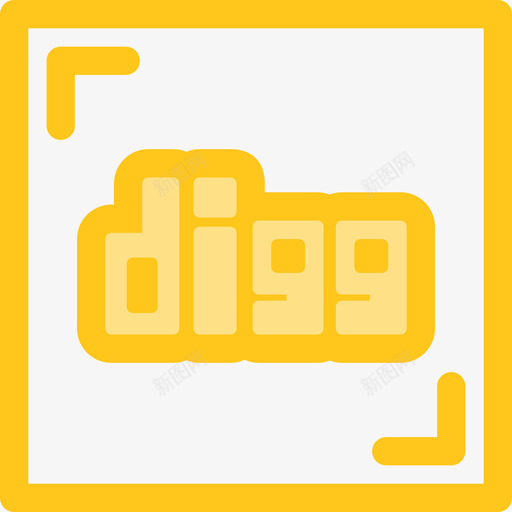 Digg社交媒体21黄色图标svg_新图网 https://ixintu.com Digg 社交媒体21 黄色