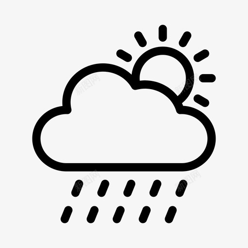 天气大气酷暑图标svg_新图网 https://ixintu.com 大气 天气 天气图标 太阳 网络用户图标 酷暑 雨