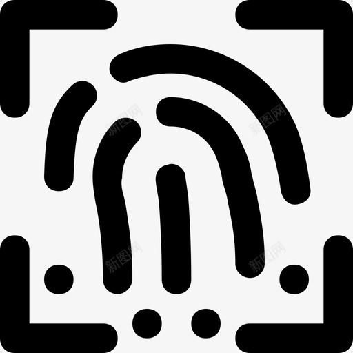 指纹扫描安全16轮廓图标svg_新图网 https://ixintu.com 安全16 指纹扫描 轮廓