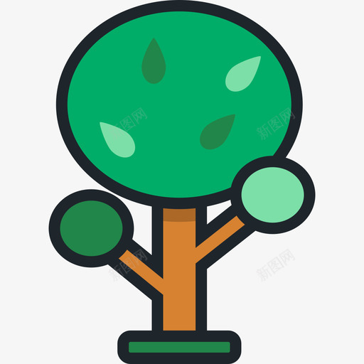 树城市3线性颜色图标svg_新图网 https://ixintu.com 城市3 树 线性颜色