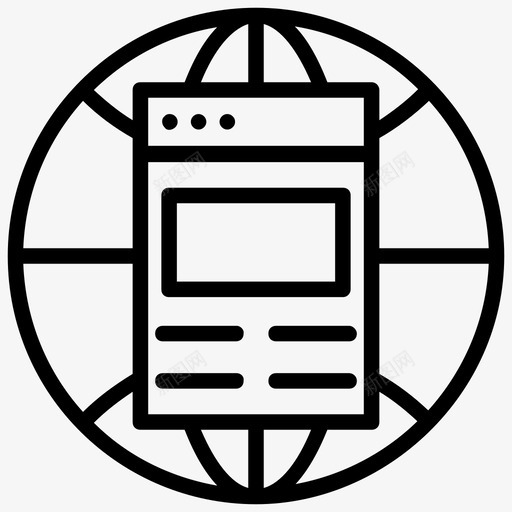网站互联网网站在线网站图标svg_新图网 https://ixintu.com 互联网网站 在线网站 社交媒体线图标 网站 网站托管 网页