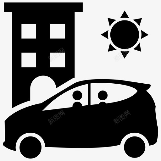 早晨时间通勤道路车辆图标svg_新图网 https://ixintu.com 城市 城市城市字形图标 城市早晨 早晨旅行 早晨时间 通勤 道路车辆
