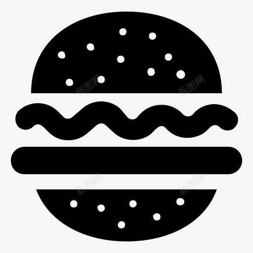 汉堡快餐汉堡包图标svg_新图网 https://ixintu.com 垃圾食品 快餐 汉堡 汉堡包 烘焙产品字形图标