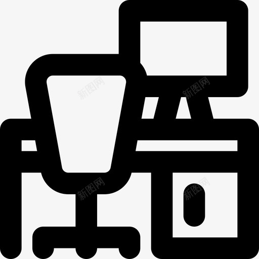 办公桌26号办公室轮廓图标svg_新图网 https://ixintu.com 26号办公室 办公桌 轮廓