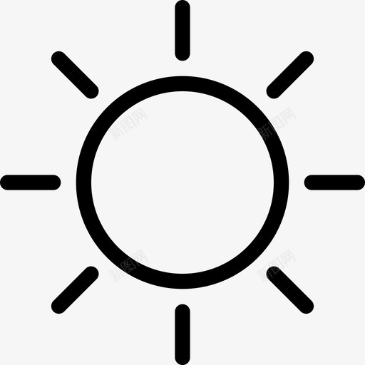 太阳天气和保险2线性图标svg_新图网 https://ixintu.com 天气和保险2 太阳 线性