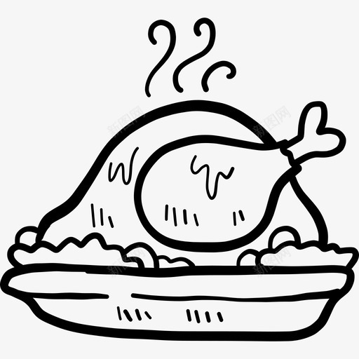 火鸡圣诞节27黑色图标svg_新图网 https://ixintu.com 圣诞节27 火鸡 黑色