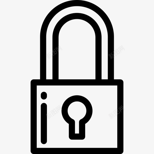 挂锁腹板6线性图标svg_新图网 https://ixintu.com 挂锁 线性 腹板6