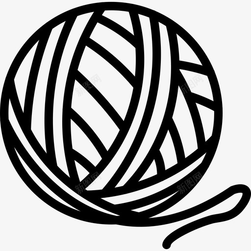 羊毛球缝纫图标svg_新图网 https://ixintu.com 缝纫 羊毛球