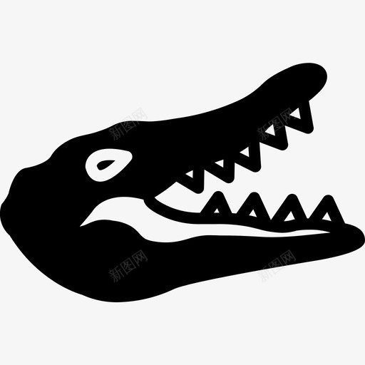 鳄鱼动物爬行动物图标svg_新图网 https://ixintu.com 动物 爬行动物 鳄鱼