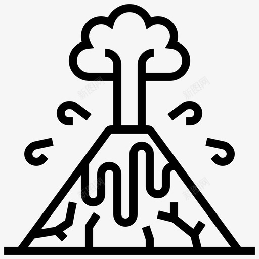 火山火山口喷发图标svg_新图网 https://ixintu.com 史前元素线 喷发 山脉 火山 火山口 熔岩