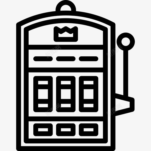 老虎机赌场3直线型图标svg_新图网 https://ixintu.com 直线型 老虎机 赌场3