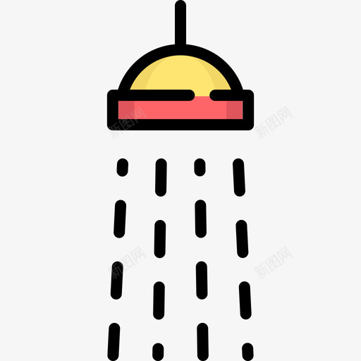 淋浴健身房3线性颜色图标svg_新图网 https://ixintu.com 健身房3 淋浴 线性颜色