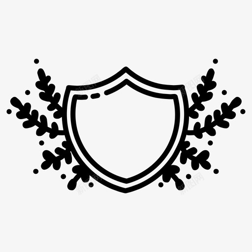 徽章涂鸦树叶图标svg_新图网 https://ixintu.com 徽章 手绘徽章和框架 树叶 框架 涂鸦